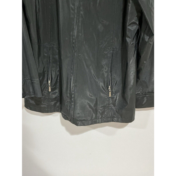 Woman’s Axara Ny Size Large Black Zip Up Lined Polyurethane Nylon Jacket - Picture 2 of 10